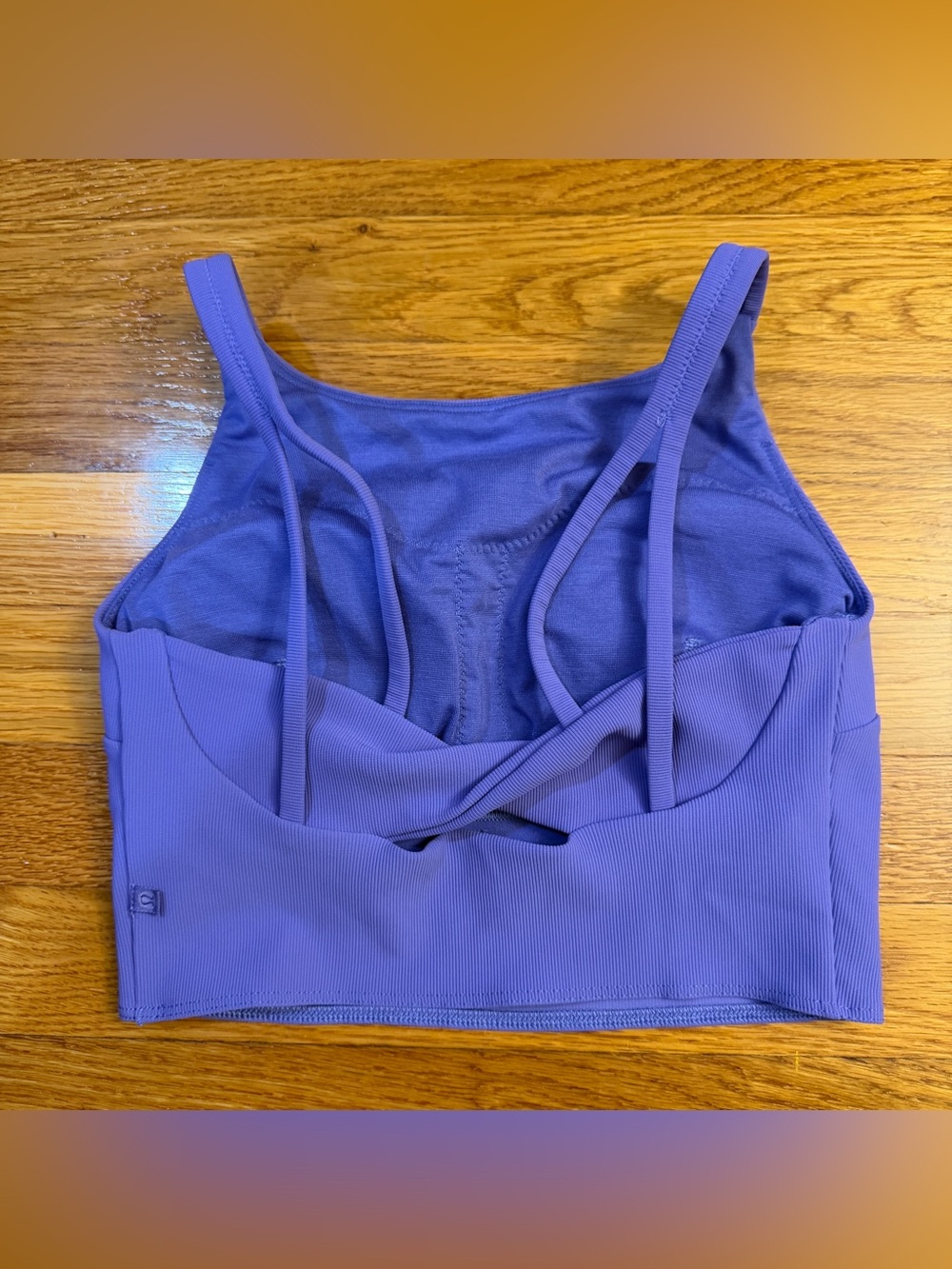Lululemon Ribbed Back-Twist Yoga Bra *Light Support C/D Cup Charged Indigo SZ 4